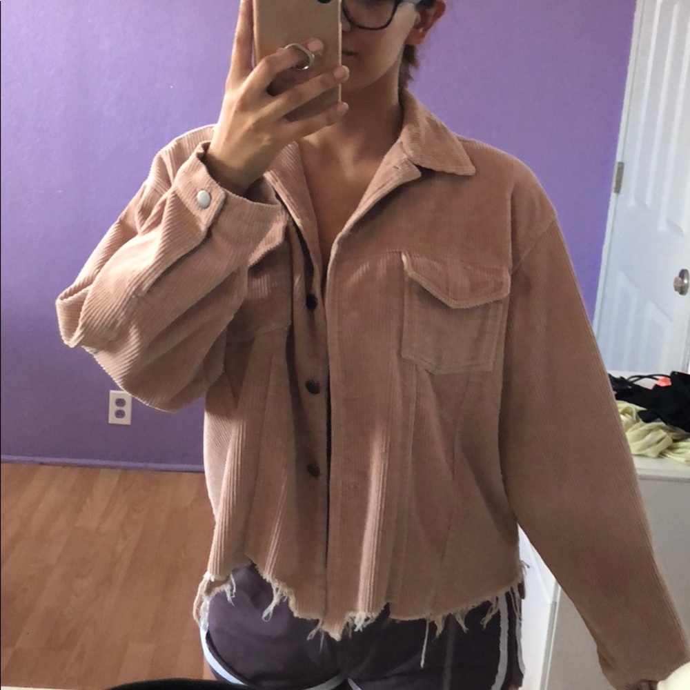Distressed corduroy jacket